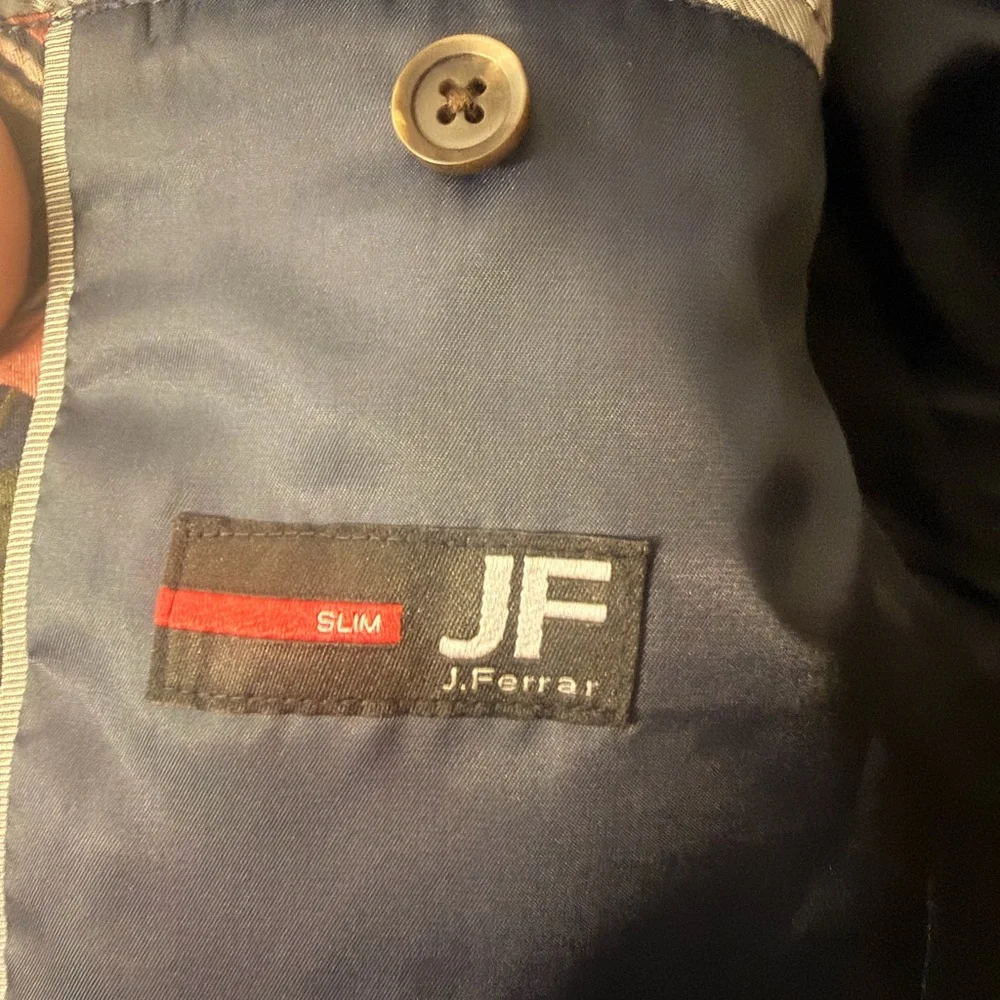 J. Ferrar Slim Fit Blazer - Navy with Red Accent - Picture 7 of 7
